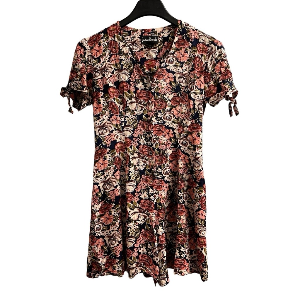Vintage Jamie Brooke Romper Playsuit Dark Floral Size M Dark Cottagecore Grunge